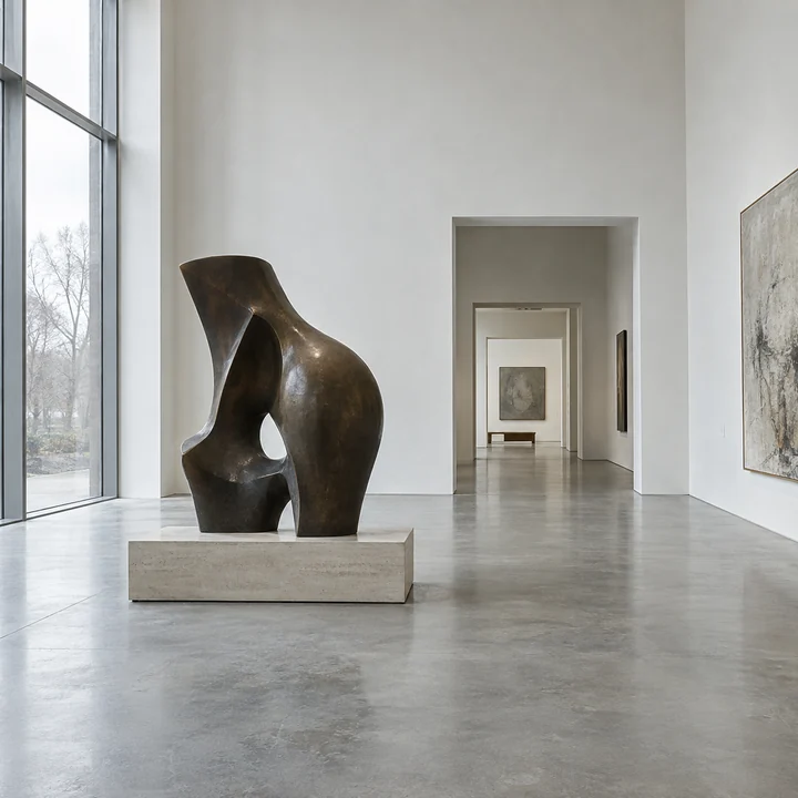 柔らかな自然光が入る美術館の展示室